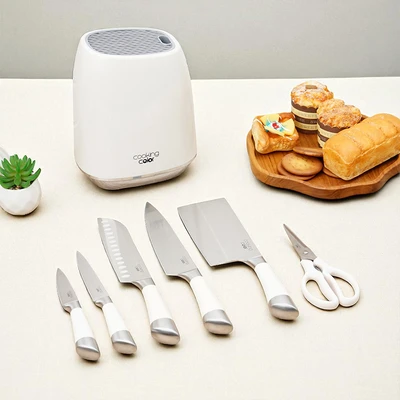 Gambar Cooking Color Taylor Pisau Dapur Dan Gunting Set 7 pcs - Putih