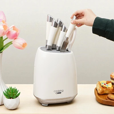 Gambar Cooking Color Taylor Pisau Dapur Dan Gunting Set 7 pcs - Putih