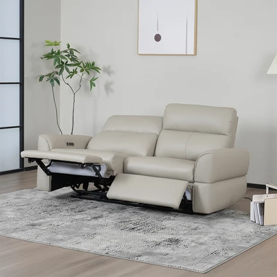 Gambar Ferrara Granada Sofa Recliner Kulit 3 Seater - Abu-Abu