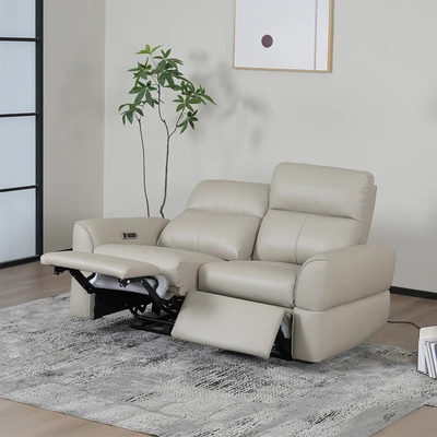 Gambar Ferrara Granada Sofa Recliner Kulit 2 Seater - Abu-Abu