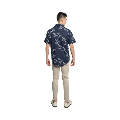 Gambar Pendopo Ukuran L Dhanva Kemeja Batik Pria - Biru Navy