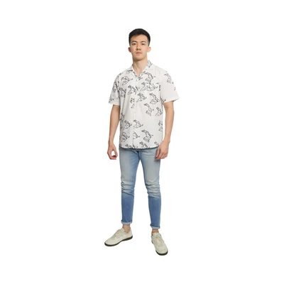 Gambar Pendopo Ukuran M Dhanva Kemeja Batik Pria - Putih