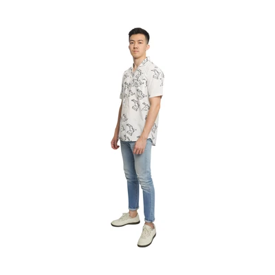 Gambar Pendopo Ukuran M Dhanva Kemeja Batik Pria - Putih