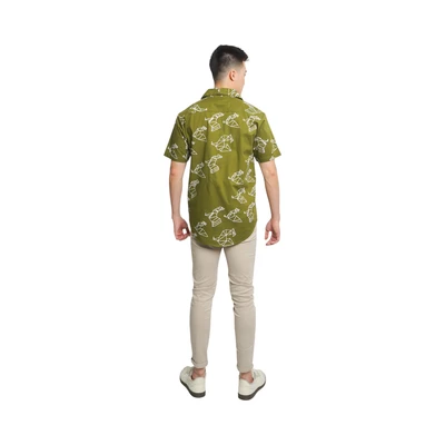Gambar Pendopo Ukuran XL Dhanva Kemeja Batik Pria - Hijau Olive
