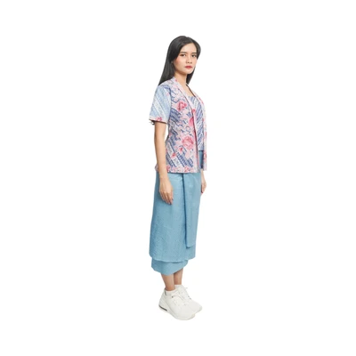 Gambar Pendopo Kebaya Wanita Batik Encim Ukuran M - Biru/Pink