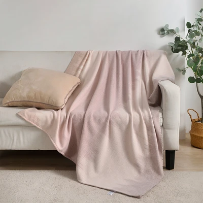 Gambar Informa 125x150 cm Selimut Polyester Throw Knit Aurora Rosewood - Pink