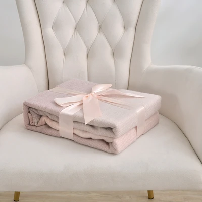 Gambar Informa 125x150 cm Selimut Polyester Throw Knit Aurora Rosewood - Pink