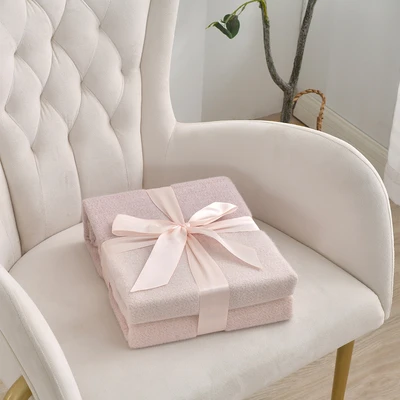 Gambar Informa 125x150 cm Selimut Polyester Throw Knit Aurora Rosewood - Pink