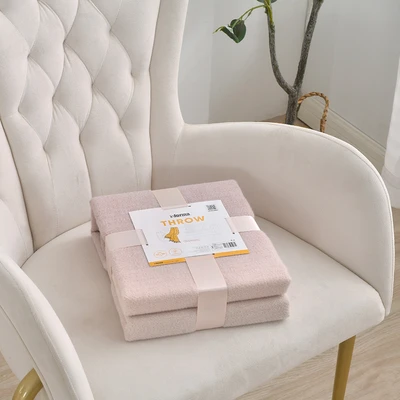 Gambar Informa 125x150 cm Selimut Polyester Throw Knit Aurora Rosewood - Pink