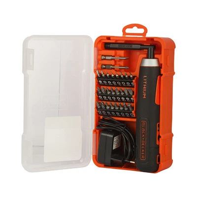 Gambar Black & Decker Set Obeng Cordless 4V - Oranye/Hitam
