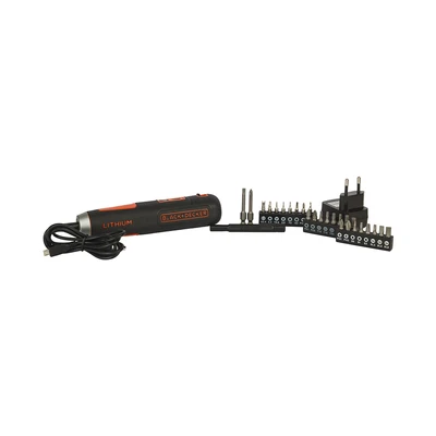 Gambar Black & Decker Set Obeng Cordless 4V - Oranye/Hitam