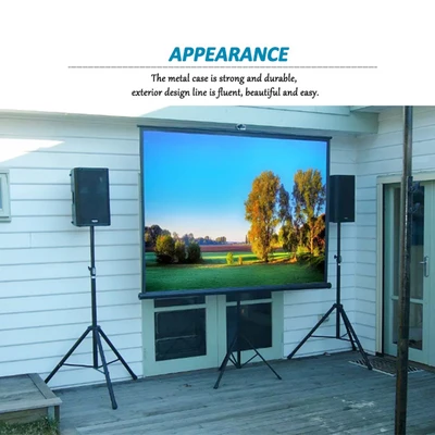 Gambar Odi Layar Proyektor Dengan Tripod 70 Inch - Putih