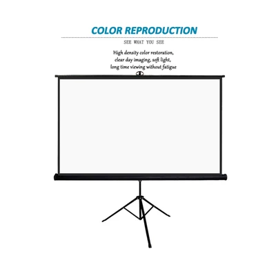Gambar Odi Layar Proyektor Dengan Tripod 70 Inch - Putih