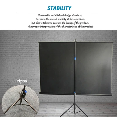 Gambar Odi Layar Proyektor Dengan Tripod 70 Inch - Putih