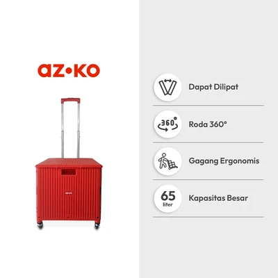 Gambar Azko Troli Lipat Portabel 35 kg - Merah