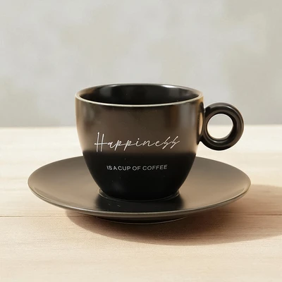 Gambar Appetite Brielle Teko Teh & Cangkir Porcelain Dengan Saucer 700 ml Set 5 Pcs - Putih/Hitam
