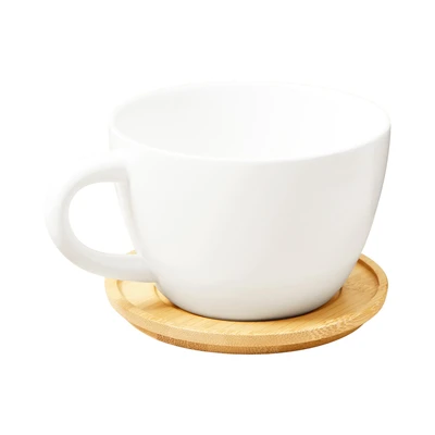 Gambar Appetite Brielle Cangkir Porcelain Dengan Saucer 470 ml Set 4 pcs - Hitam/Putih