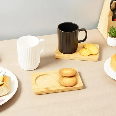 Gambar Appetite Brielle Mug Porcelain Dengan Nampan 380 ml Set 2 pcs - Putih/Hitam