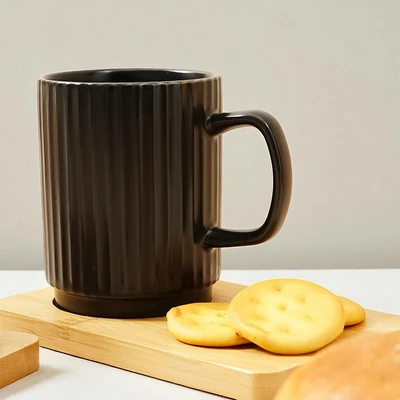 Gambar Appetite Brielle Mug Porcelain Dengan Nampan 380 ml Set 2 pcs - Putih/Hitam