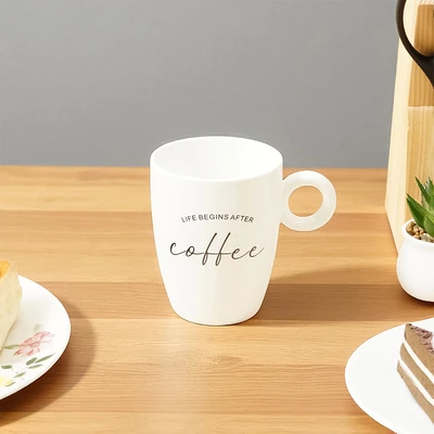 Gambar Appetite Brielle Mug Porcelain 300 ml Set 4 pcs - Hitam/Putih
