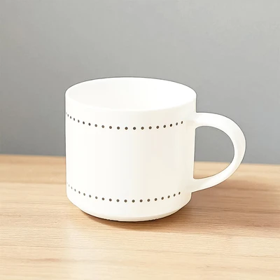 Gambar Appetite Brielle Mug Porcelain Dengan High Rak 480 ml Set 4 pcs - Hitam/Putih