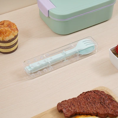 Gambar Culinart Ataku Alat Makan Dengan Tempat Penyimpanan Set 3 pcs Random