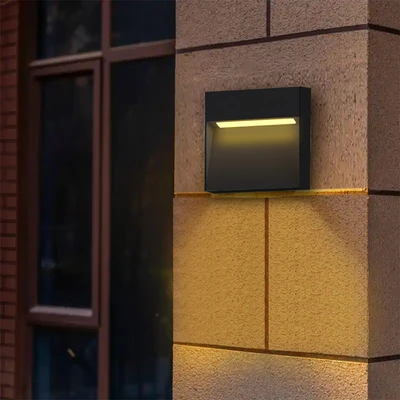 Gambar Krisbow Lampu Dinding Outdoor 5 Watt 3000K IP54 Square - Hitam