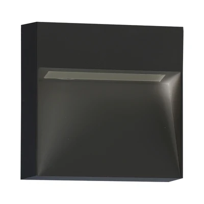 Gambar Krisbow Lampu Dinding Outdoor 5 Watt 3000K IP54 Square - Hitam