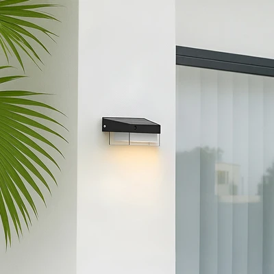 Gambar Krisbow Trans Lampu Dinding Outdoor LED Solar 3CCT IP54 Square - Hitam