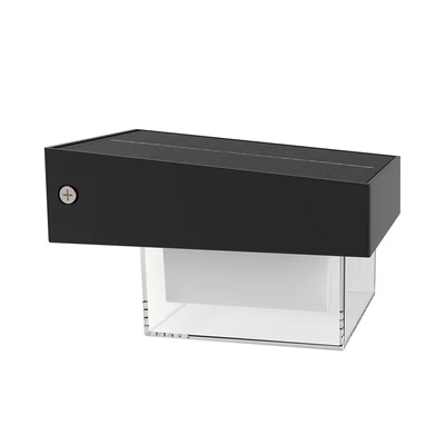 Gambar Krisbow Trans Lampu Dinding Outdoor LED Solar 3CCT IP54 Square - Hitam