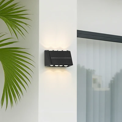 Gambar Krisbow Plain Lampu Dinding Outdoor LED Solar 2 Watt 3CCT IP65 - Hitam