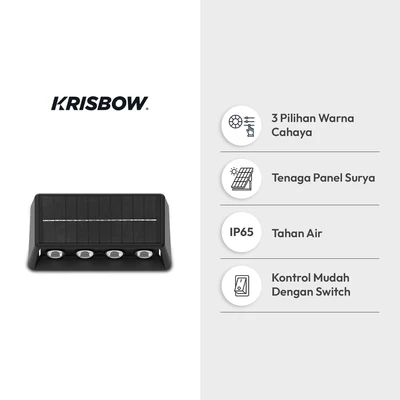 Gambar Krisbow Plain Lampu Dinding Outdoor LED Solar 2 Watt 3CCT IP65 - Hitam