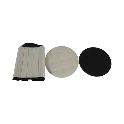 Gambar Selma Hena Bangku Ottoman Fabric Dot - Krem