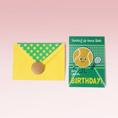 Gambar Ataru Kartu Ucapan Birthday Tennis Ball - Hijau