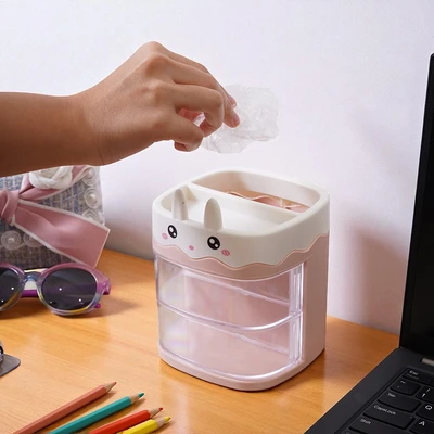 Gambar Ataru Tempat Sampah Meja Rabbit - Putih