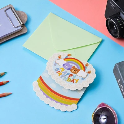Gambar Ataru Kartu Ucapan Birthday Cut Out Cake Random