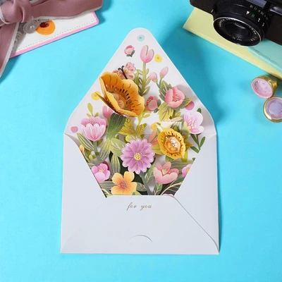 Gambar Ataru Kartu Ucapan Love Pop Up Flower Random