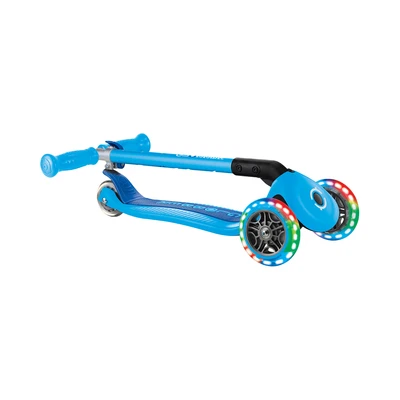 Gambar Globber Skuter Primo Foldable Dengan Lampu - Biru Sky