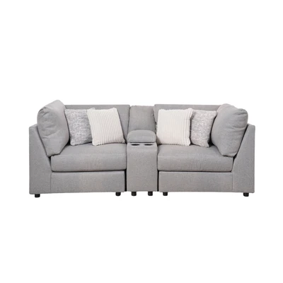 Gambar Ashley Kellway Set Sofa Fabric 2 Seater Dengan Penyimpanan - Abu-Abu