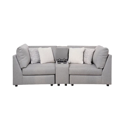 Gambar Ashley Kellway Set Sofa Fabric 2 Seater Dengan Penyimpanan - Abu-Abu