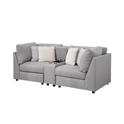 Gambar Ashley Kellway Set Sofa Fabric 2 Seater Dengan Penyimpanan - Abu-Abu