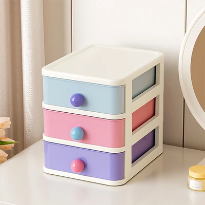 Gambar Stora Clown Organizer Meja Dengan 3 Laci 13.5x17x15.8 cm - Mix