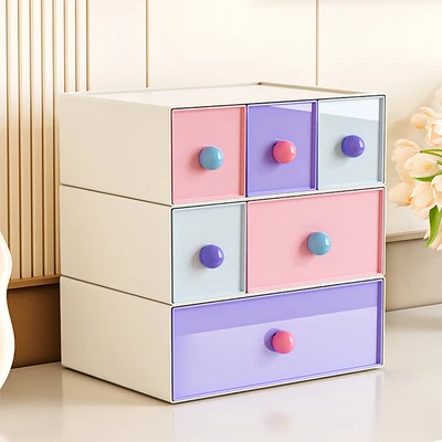 Gambar Stora Clown Laci Penyimpanan Stackable 1 Kompartemen 23x17x8 cm - Mix