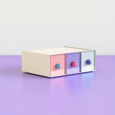 Gambar Stora Clown Laci Penyimpanan Stackable 3 Kompartemen 23x17x8 cm - Mix