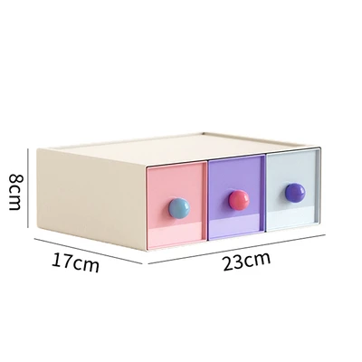 Gambar Stora Clown Laci Penyimpanan Stackable 3 Kompartemen 23x17x8 cm - Mix