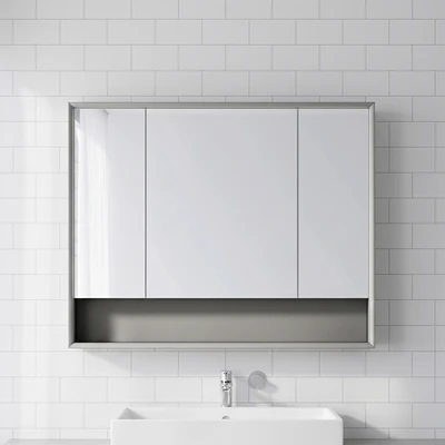 Gambar Informa Berlin Kabinet Dinding Kamar Mandi Dengan Cermin 90x12x70 cm - Abu-Abu