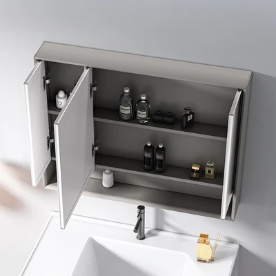 Gambar Informa Berlin Kabinet Dinding Kamar Mandi Dengan Cermin 90x12x70 cm - Abu-Abu
