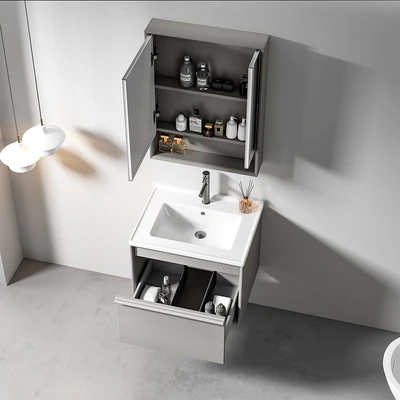 Gambar Informa Berlin Set Kabinet Kamar Mandi 60 cm - Abu-Abu
