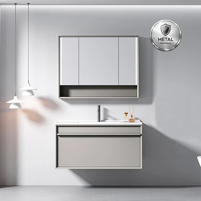 Gambar Informa Berlin Set Kabinet Kamar Mandi 100 cm - Abu-Abu