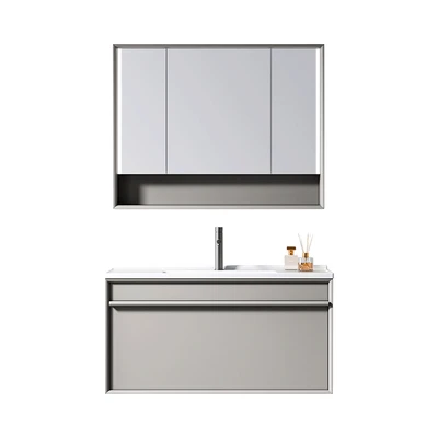 Gambar Informa Berlin Set Kabinet Kamar Mandi 100 cm - Abu-Abu